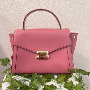 MICHAEL KORS Whitney Medium Leather Satchel - Oat